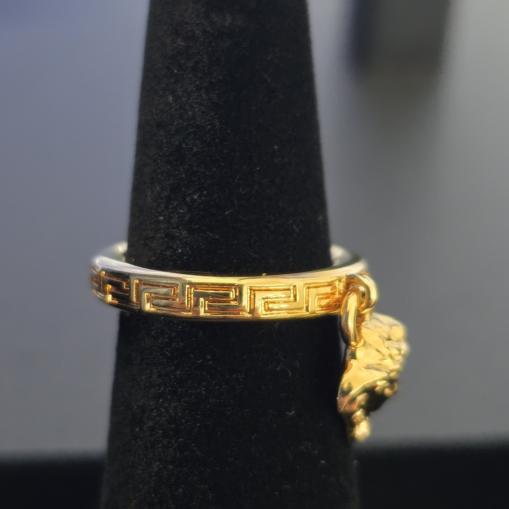 Versace Gold Plated Medusa Charm Pendant Ring-EUC - Picture 3 of 8